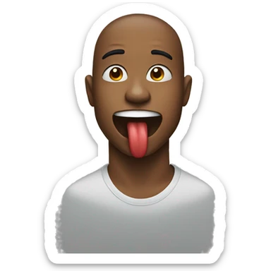 Person biting lip sticker