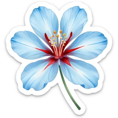 light blue flower bleeding sticker