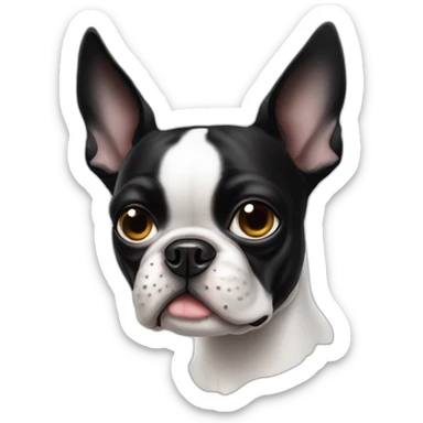 Cool Boston terrier one black eye sticker