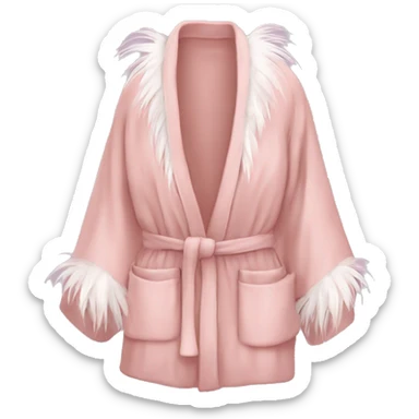 Blush pink robe with feather end peices  sticker