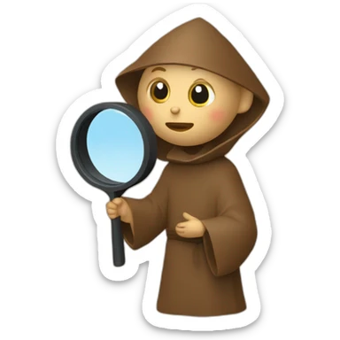 St francis of assisi with a magnifying glass sticker