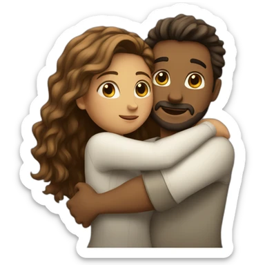 Hugging couple sticker