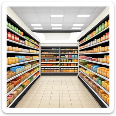 grocery store with food aisles sticker
