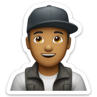 Joven con gorra hacia atrás  sticker