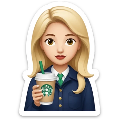 A PREEPY girl with Starbucks  sticker