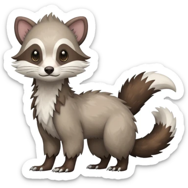 Trico-Sergal-Ferret-Vernid-fusion-Fakemon-animal-hybrid-creature, full body sticker