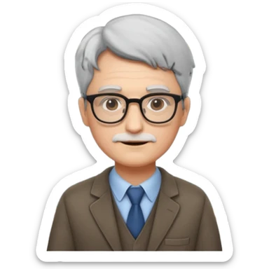 Professor with board sticker