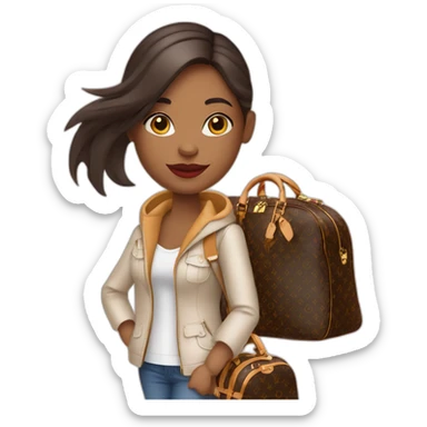 Travel girl with louis vuitton bag sticker