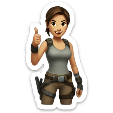 lara croft thumbs up sticker