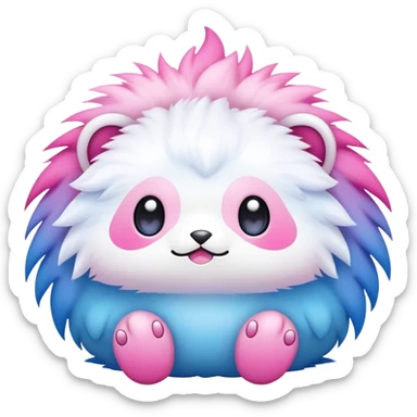 Cute cool kawaii pink-white-blue-gradient fakemon-creature sticker