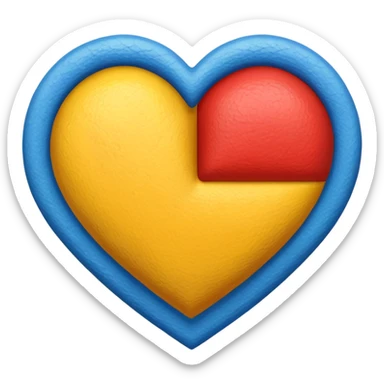 Heart with Romanian flag colors sticker