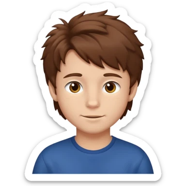 boy, fluffy, brown hair sticker