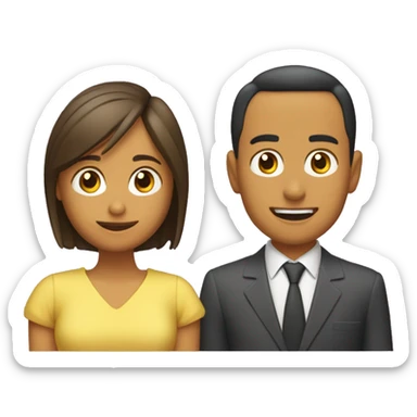 Chica y chico levantando la sega sticker