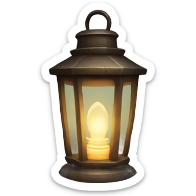 A glowing, old-fashioned lantern  sticker