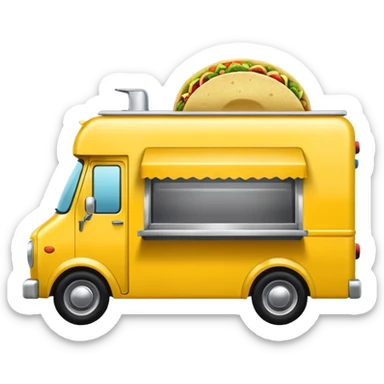 yellow tacos truck. sticker