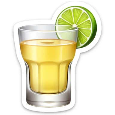 Tequila shot with lime sticker