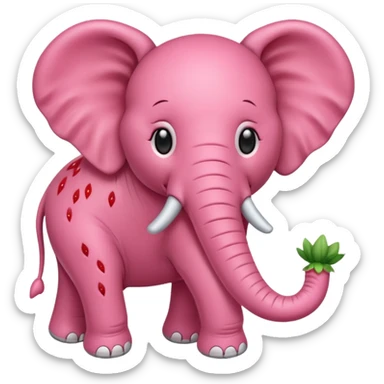 Strawberry elephant sticker