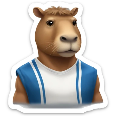 human an muscular capybara looking like ronaldo sticker