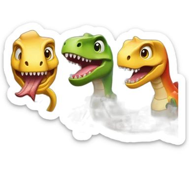 3 Dinosaures qui font un barbecue sticker