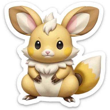 Dedenne-Pachirisu-Minccino-Pichu-fusion-hybrid-Pokémon-animal-creature, full body sticker