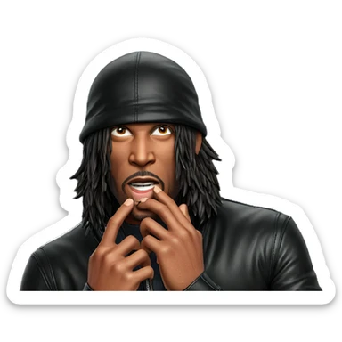 styled male portrait in leather sticker