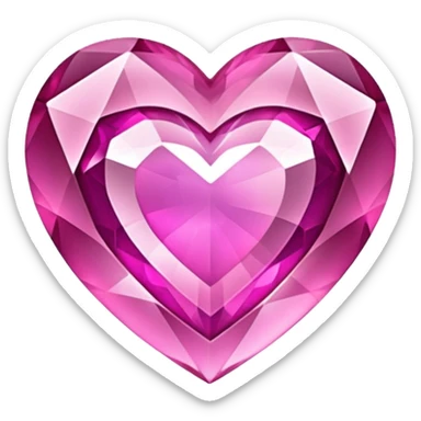 Sparkly Pink Heart Gemstone sticker