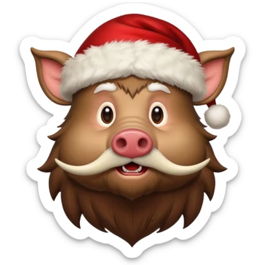 Santa Claus as a wild boar sticker