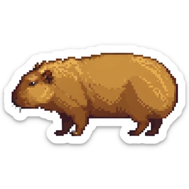 A capybara with a large butt sticker