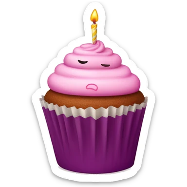 Cute birthday cupcake  sticker