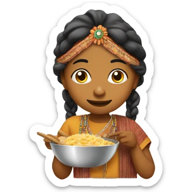 Indienne en train de manger sticker