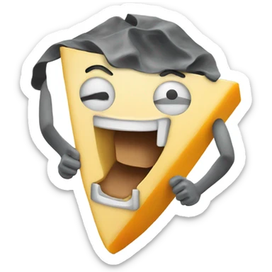 Cheese wedge holding football sticker