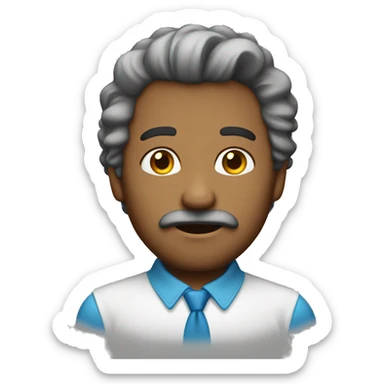 hombr pelo banco sin bigote sticker