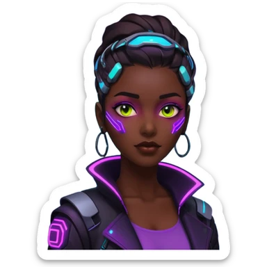 sinecraft mex in futuristic nein lights cyberpunk city sticker