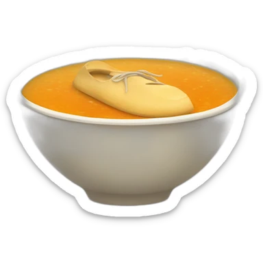 Shoe in a bowl of soup sticker