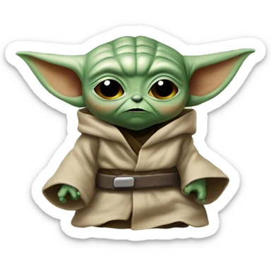 Baby Yoda in terrible anger sticker