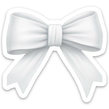 Cute girly white bow with laces  not thick bow thin laces and strings long strings wrapped and in the air sticker