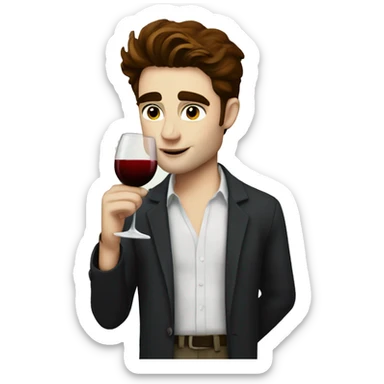 edward cullen drinking wine sticker