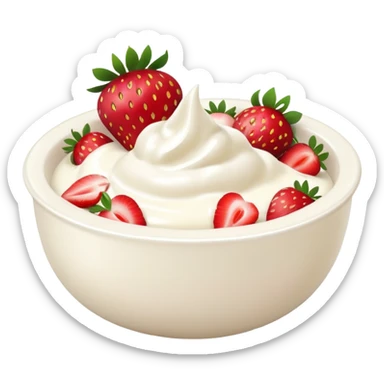 yoghurt bowl with strawberries  sticker