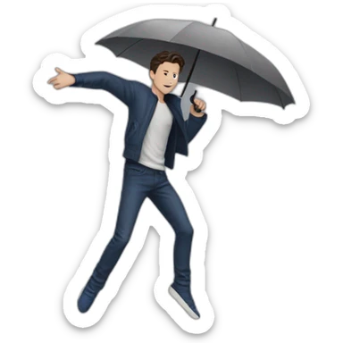 tom holland dancing with an umbrella sticker