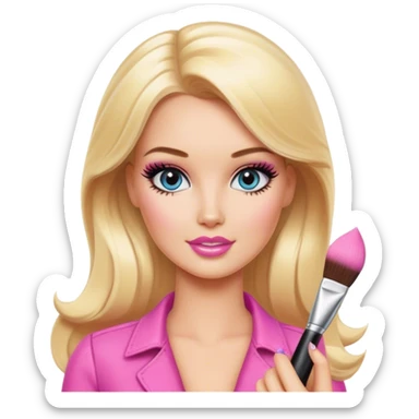 blonde makeup artist barbie sticker