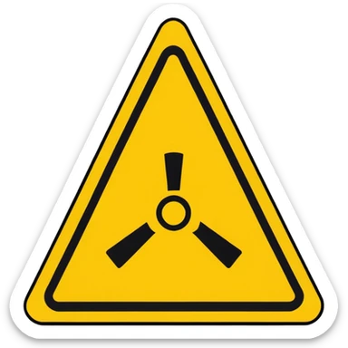 a large ⚠️ with tons of detailed lighting and attention to detail with no background sticker