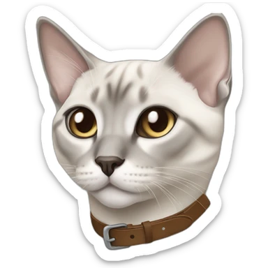 Blue Tabby Point siamese with brown collar sticker