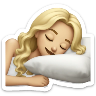 Dirty blonde girl sleeping sticker
