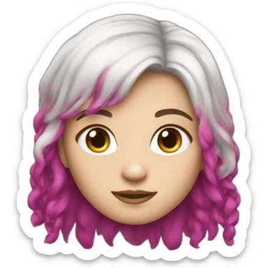 A magenta hair white girl with duchhunder sticker