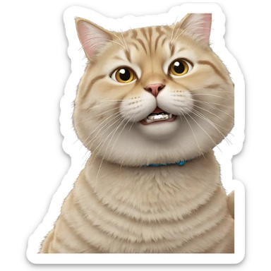 realistic cat with bell sticker