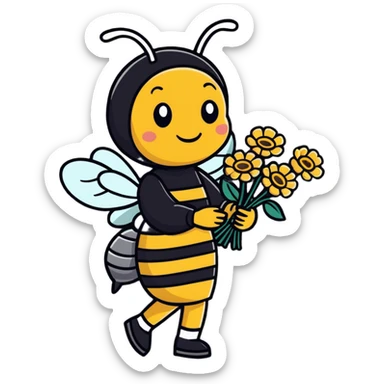Female bee on a Mother’s Day walk sticker