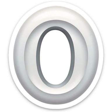 stylized capital letter O in white, almond-shaped gradient oval eye form, silver curved accents on each side, symbol of vision and focus sticker