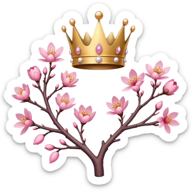 sakura branch with a crown sticker