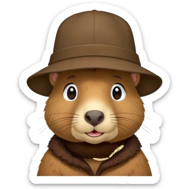 Capibara with a hat sticker