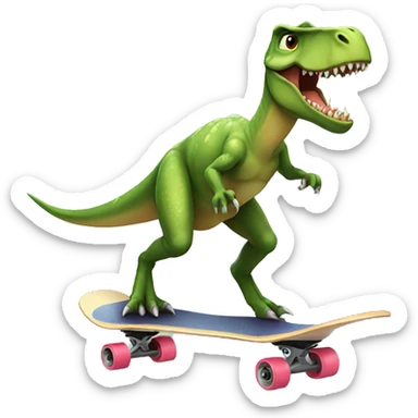 Dinosaur on skateboard  sticker